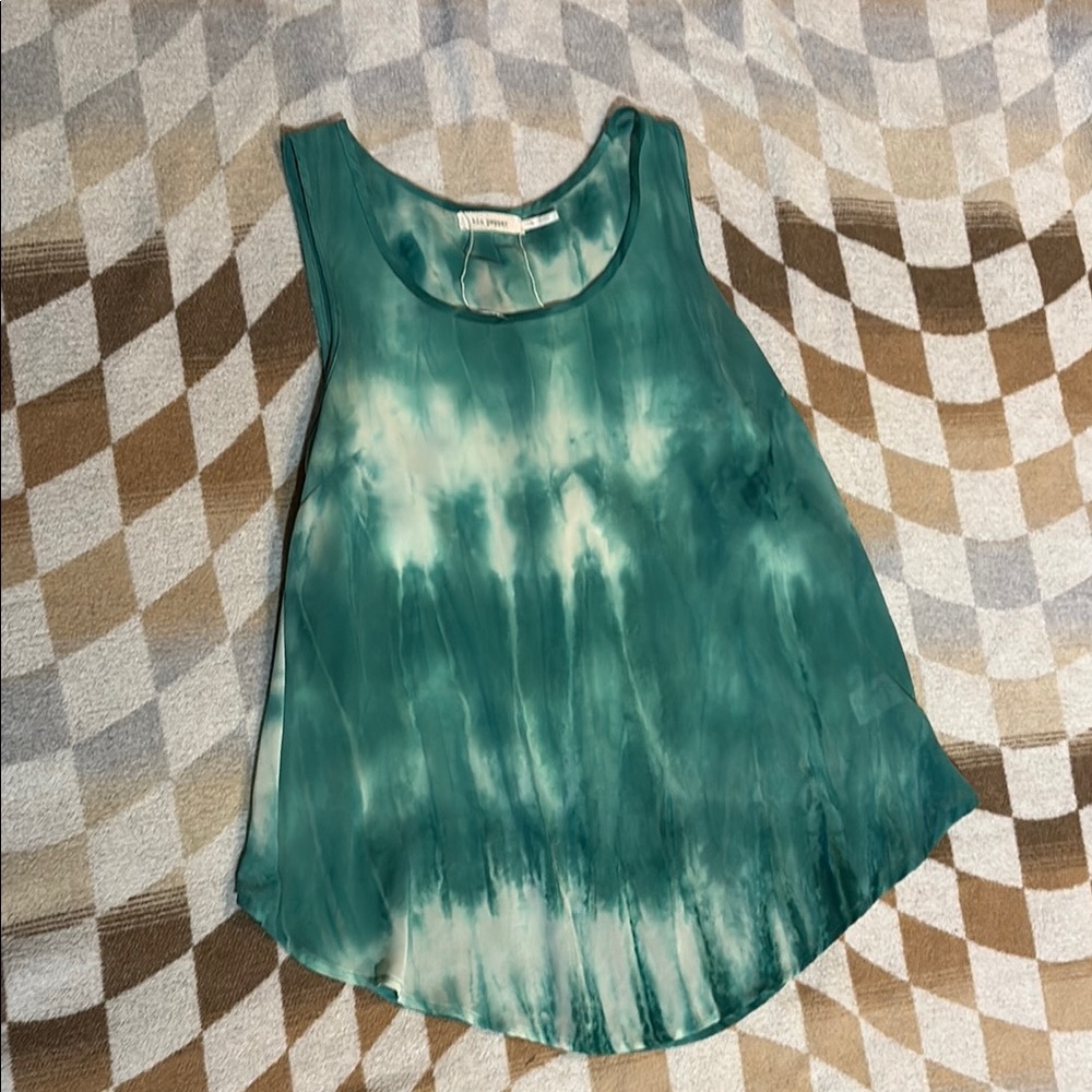 Blu Pepper Green Tie-Dye Sleeveless Top